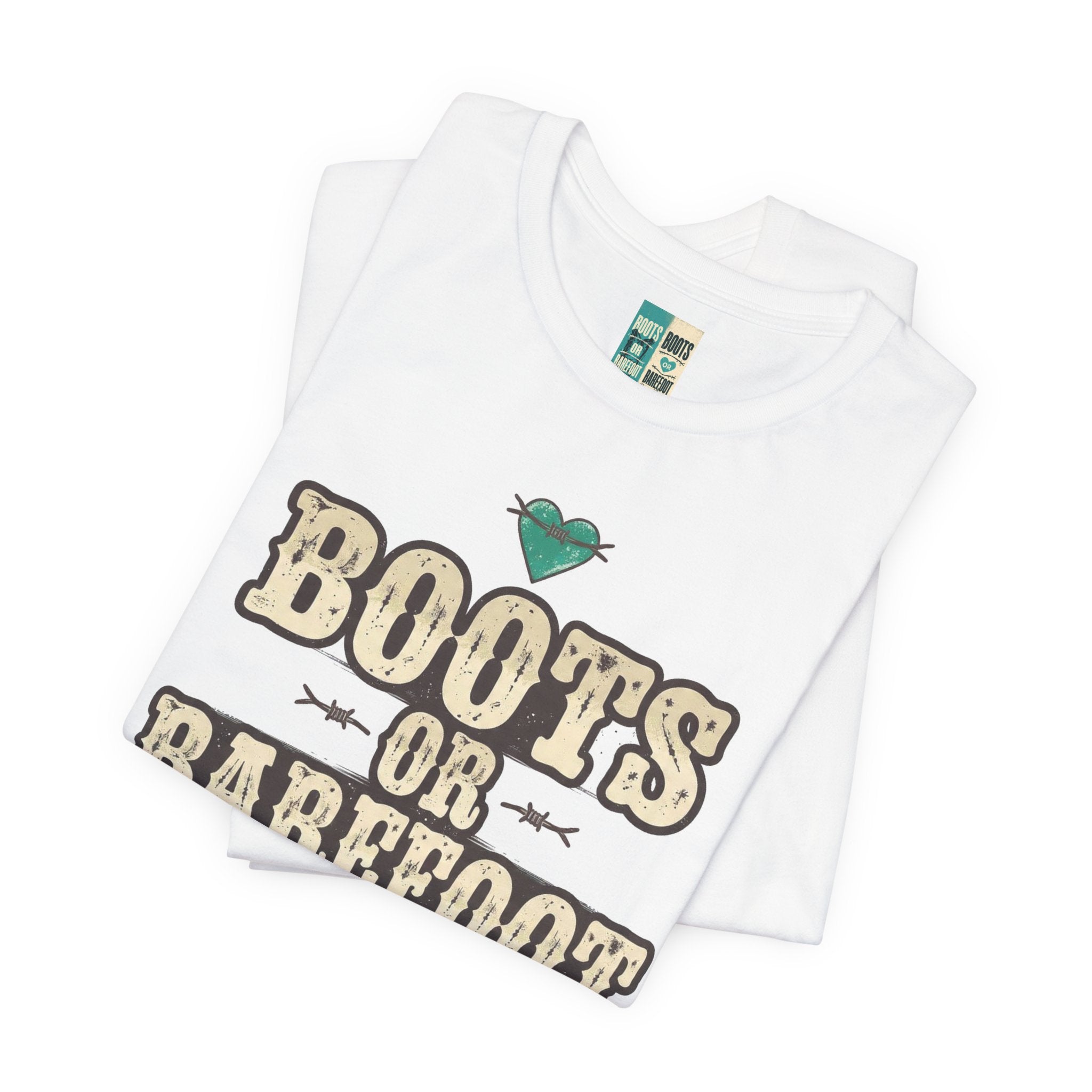 Boots or Barefoot Tee — Retro Western 'Boots or Barefoot' Graphic Shirt