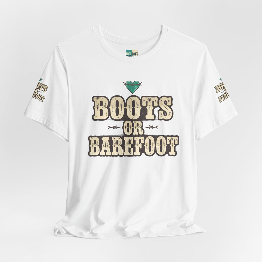 Boots or Barefoot Tee — Retro Western 'Boots or Barefoot' Graphic Shirt